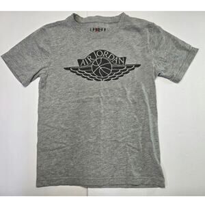Air Jordan Boys Youth Medium Gray Basketball Graphic T Shirt Casual Wear